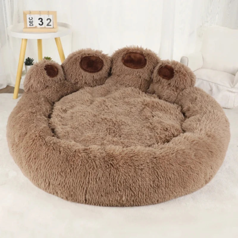 Washable Plush Pet Sofa with Cute Bear Paw Design for Dogs & Cats