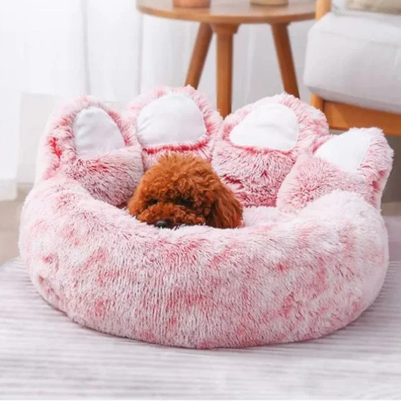 Washable Plush Pet Sofa with Cute Bear Paw Design for Dogs & Cats